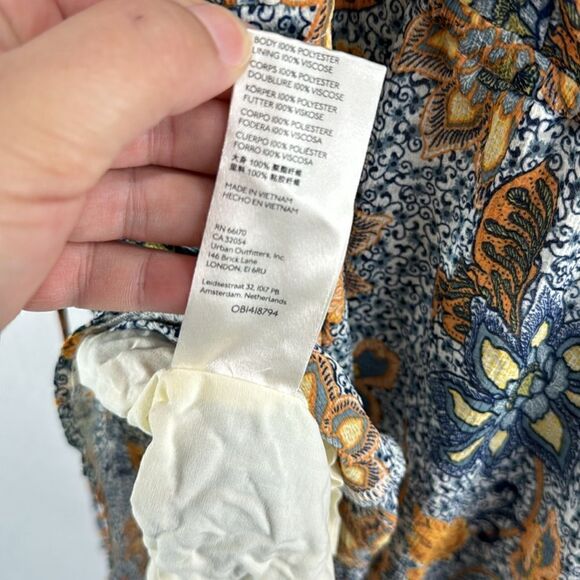 Free People Teegan Printed Mini Dress Sky Combo- Size Small- NWT - Picture 7 of 7